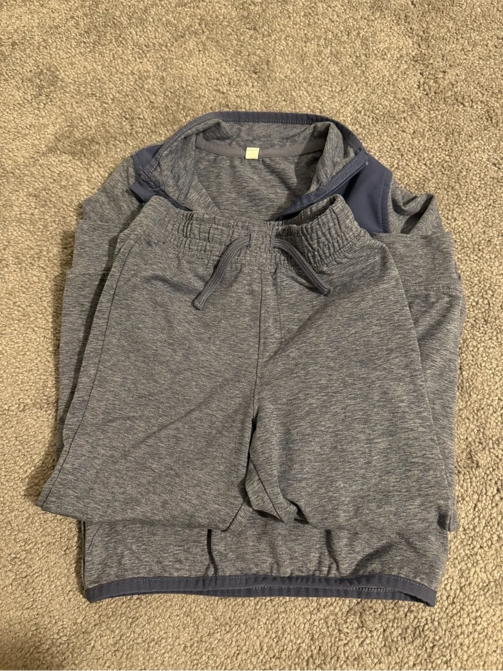 90 Degree By Reflex Grey and Navy Kids Zip-Up Matching Set